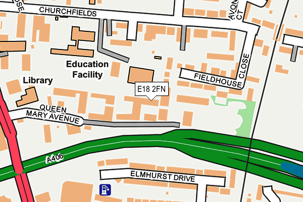 E18 2FN map - OS OpenMap – Local (Ordnance Survey)