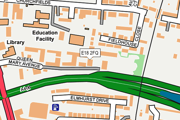 E18 2FQ map - OS OpenMap – Local (Ordnance Survey)