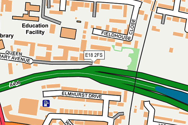 E18 2FS map - OS OpenMap – Local (Ordnance Survey)