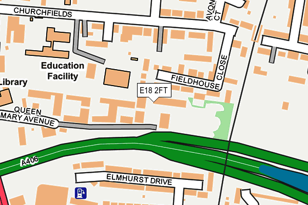 E18 2FT map - OS OpenMap – Local (Ordnance Survey)