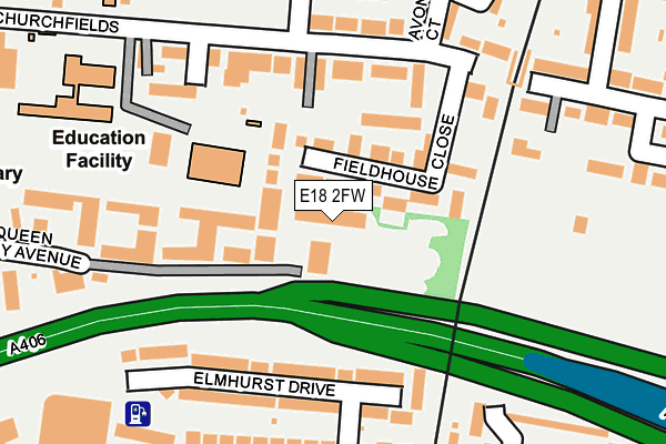 E18 2FW map - OS OpenMap – Local (Ordnance Survey)