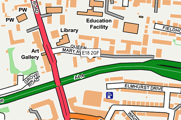 E18 2GF map - OS OpenMap – Local (Ordnance Survey)
