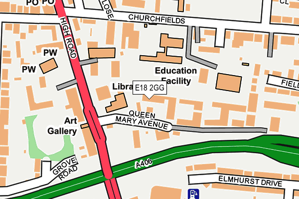 E18 2GG map - OS OpenMap – Local (Ordnance Survey)