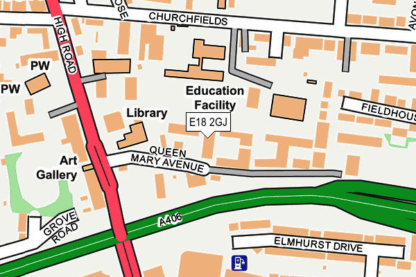 E18 2GJ map - OS OpenMap – Local (Ordnance Survey)