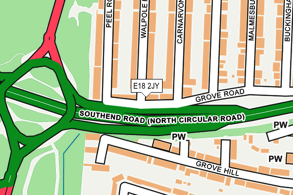 E18 2JY map - OS OpenMap – Local (Ordnance Survey)