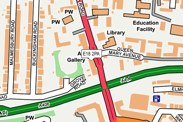 E18 2PA map - OS OpenMap – Local (Ordnance Survey)