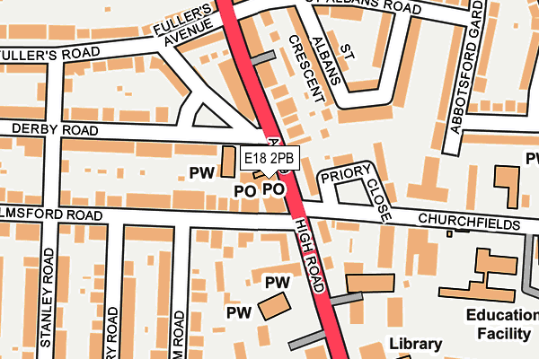 E18 2PB map - OS OpenMap – Local (Ordnance Survey)