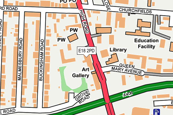 E18 2PD map - OS OpenMap – Local (Ordnance Survey)