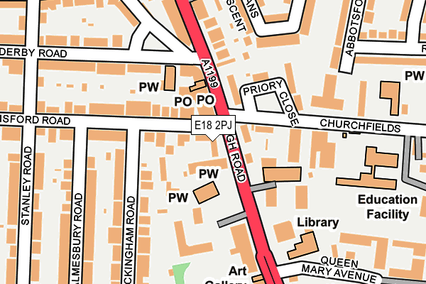 E18 2PJ map - OS OpenMap – Local (Ordnance Survey)