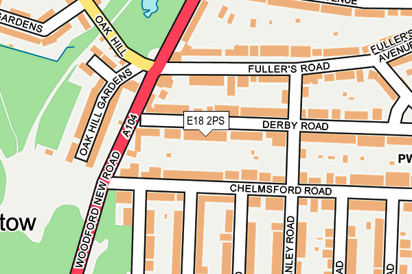 E18 2PS map - OS OpenMap – Local (Ordnance Survey)