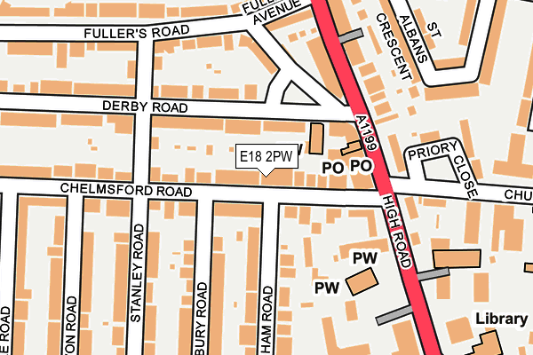 E18 2PW map - OS OpenMap – Local (Ordnance Survey)