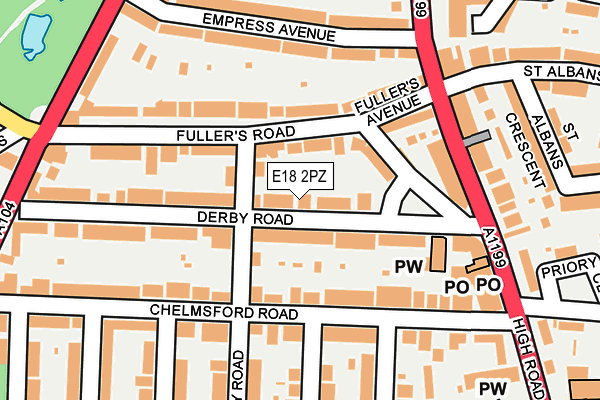 E18 2PZ map - OS OpenMap – Local (Ordnance Survey)