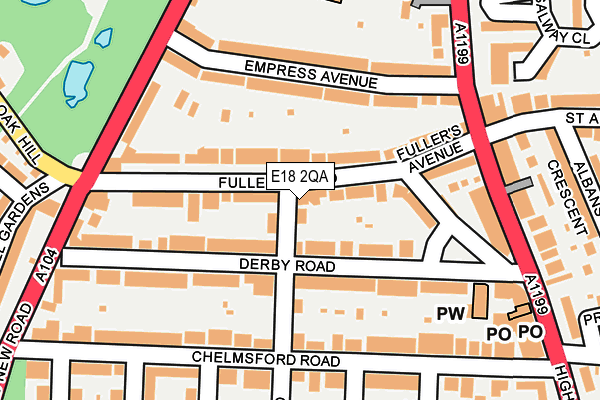 E18 2QA map - OS OpenMap – Local (Ordnance Survey)