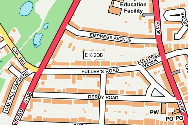 E18 2QB map - OS OpenMap – Local (Ordnance Survey)
