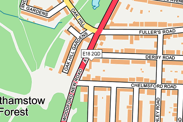 E18 2QD map - OS OpenMap – Local (Ordnance Survey)