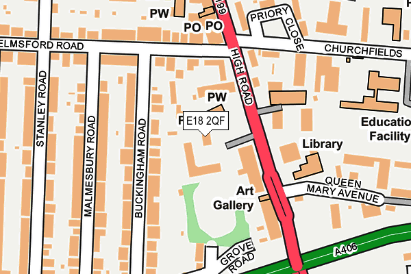 E18 2QF map - OS OpenMap – Local (Ordnance Survey)