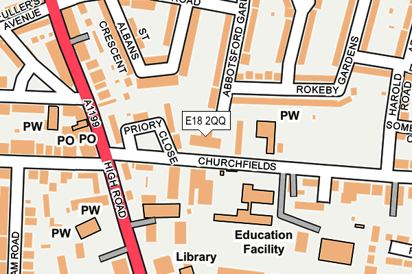 E18 2QQ map - OS OpenMap – Local (Ordnance Survey)