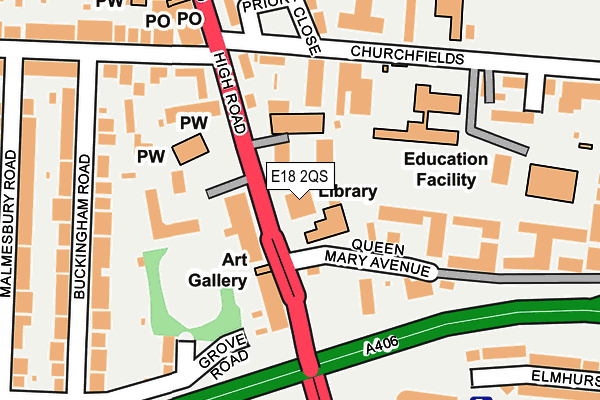 E18 2QS map - OS OpenMap – Local (Ordnance Survey)