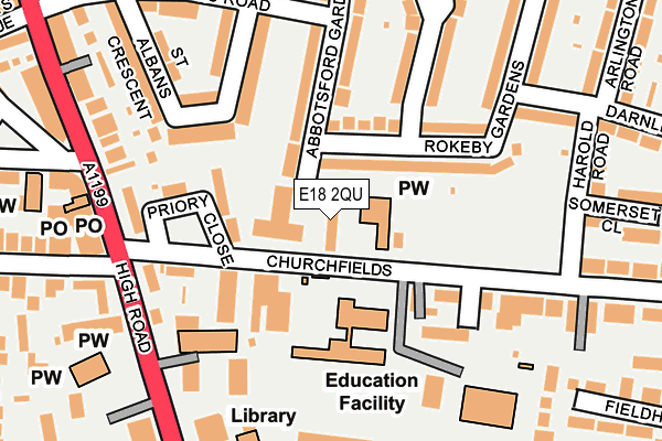 E18 2QU map - OS OpenMap – Local (Ordnance Survey)