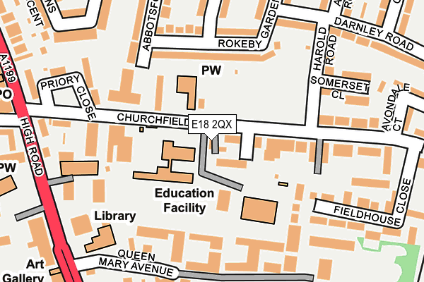 E18 2QX map - OS OpenMap – Local (Ordnance Survey)