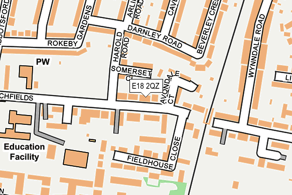 E18 2QZ map - OS OpenMap – Local (Ordnance Survey)