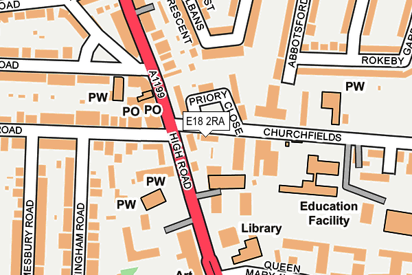 E18 2RA map - OS OpenMap – Local (Ordnance Survey)