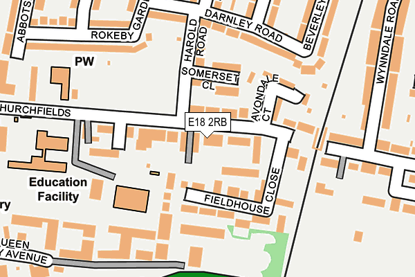 E18 2RB map - OS OpenMap – Local (Ordnance Survey)