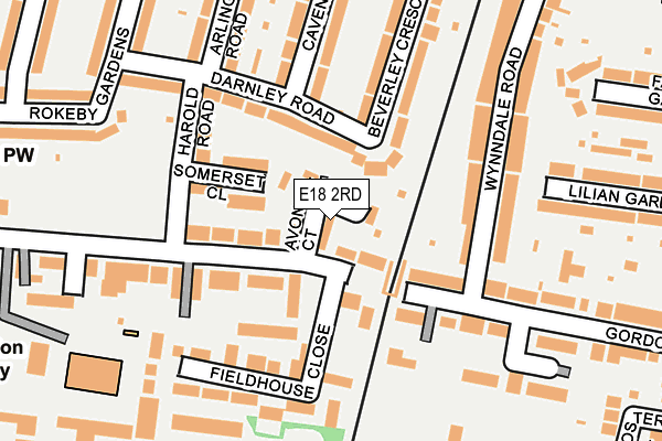 E18 2RD map - OS OpenMap – Local (Ordnance Survey)