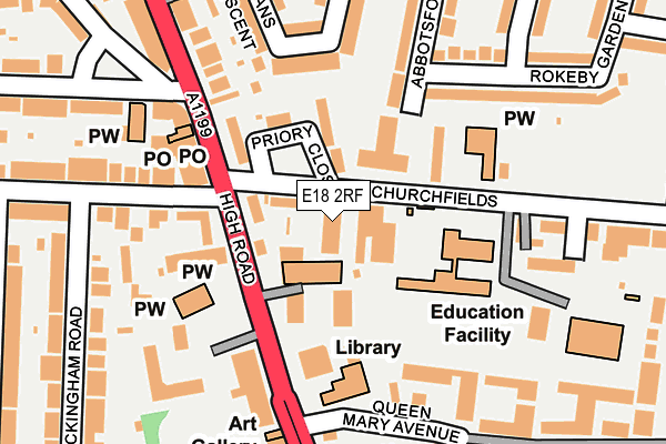 E18 2RF map - OS OpenMap – Local (Ordnance Survey)