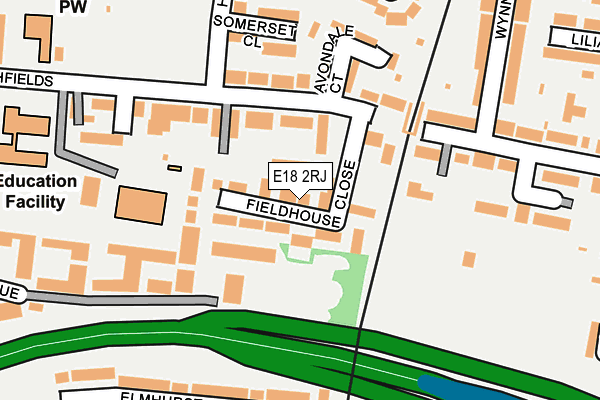 E18 2RJ map - OS OpenMap – Local (Ordnance Survey)