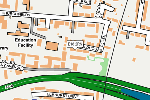 E18 2RN map - OS OpenMap – Local (Ordnance Survey)