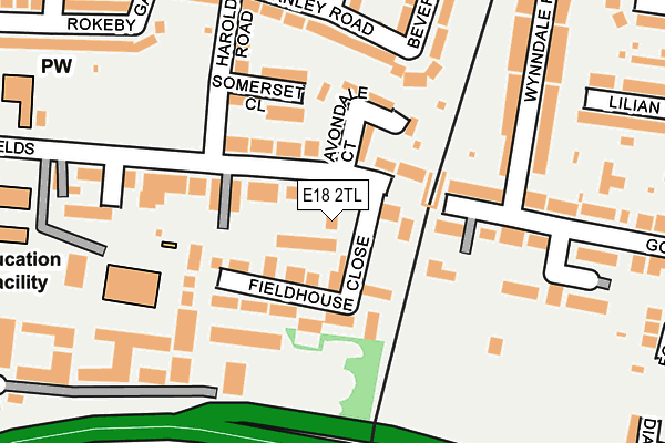 E18 2TL map - OS OpenMap – Local (Ordnance Survey)