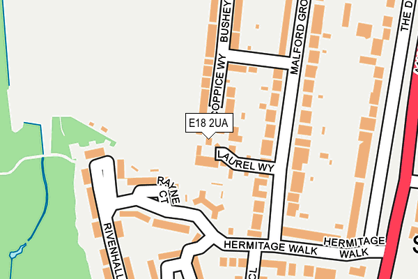 E18 2UA map - OS OpenMap – Local (Ordnance Survey)