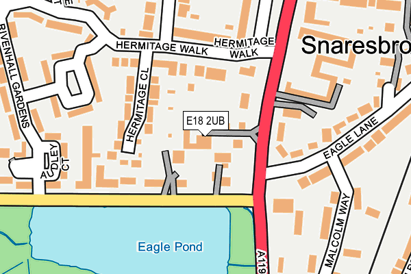 E18 2UB map - OS OpenMap – Local (Ordnance Survey)