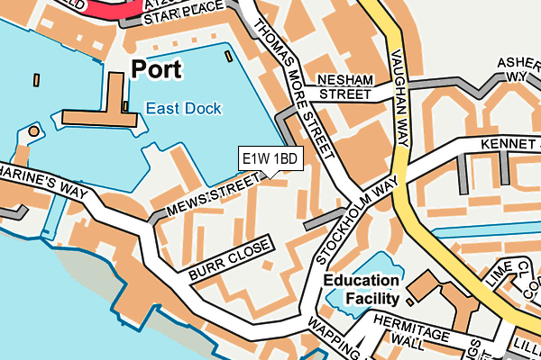 E1W 1BD map - OS OpenMap – Local (Ordnance Survey)