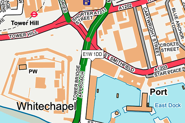 E1W 1DD map - OS OpenMap – Local (Ordnance Survey)