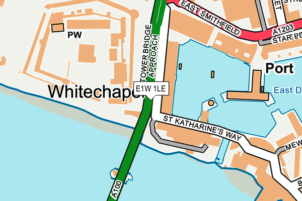 E1W 1LE map - OS OpenMap – Local (Ordnance Survey)