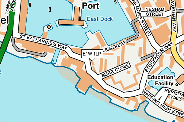 E1W 1LP map - OS OpenMap – Local (Ordnance Survey)