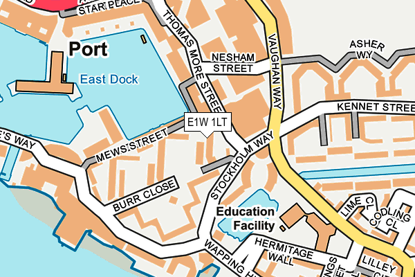 E1W 1LT map - OS OpenMap – Local (Ordnance Survey)