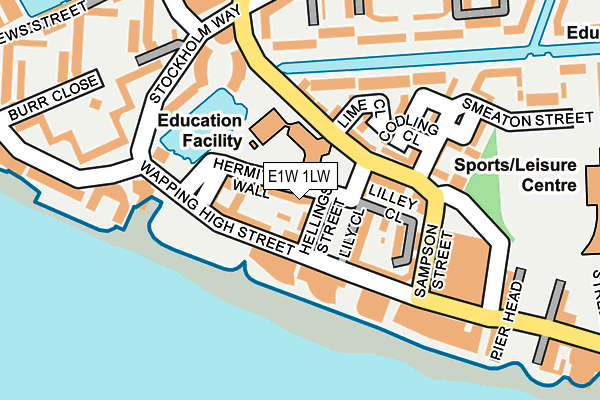 E1W 1LW map - OS OpenMap – Local (Ordnance Survey)