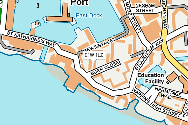 E1W 1LZ map - OS OpenMap – Local (Ordnance Survey)