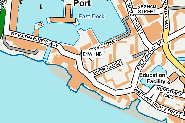 E1W 1NB map - OS OpenMap – Local (Ordnance Survey)