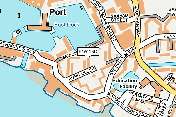 E1W 1ND map - OS OpenMap – Local (Ordnance Survey)