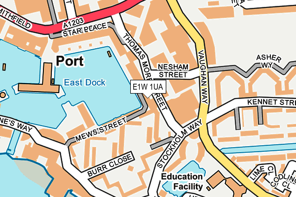 E1W 1UA map - OS OpenMap – Local (Ordnance Survey)