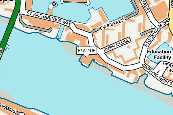 E1W 1UF map - OS OpenMap – Local (Ordnance Survey)