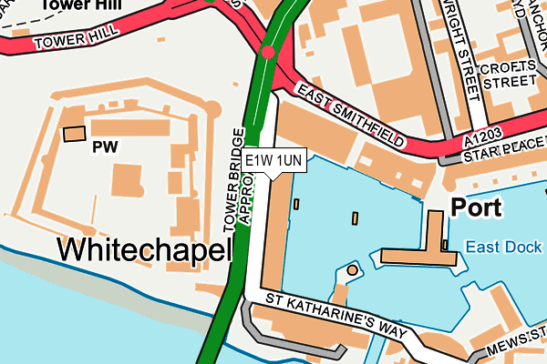 E1W 1UN map - OS OpenMap – Local (Ordnance Survey)