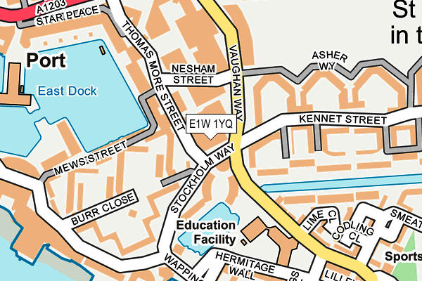 E1W 1YQ map - OS OpenMap – Local (Ordnance Survey)