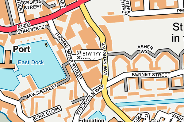 E1W 1YY map - OS OpenMap – Local (Ordnance Survey)