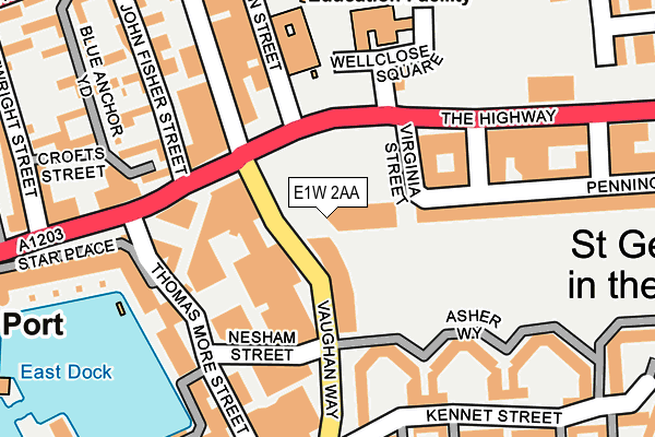 E1W 2AA map - OS OpenMap – Local (Ordnance Survey)