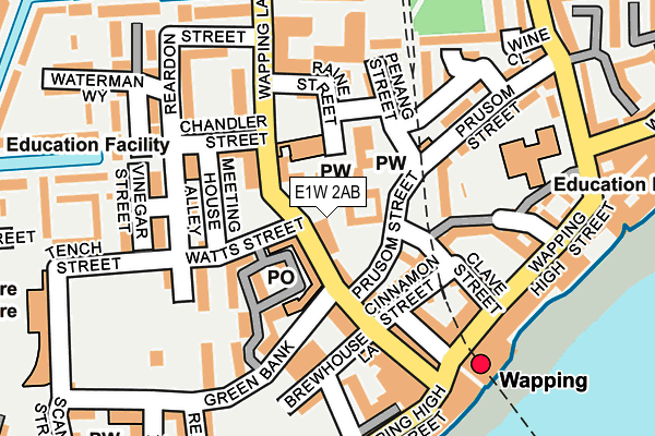 E1W 2AB map - OS OpenMap – Local (Ordnance Survey)